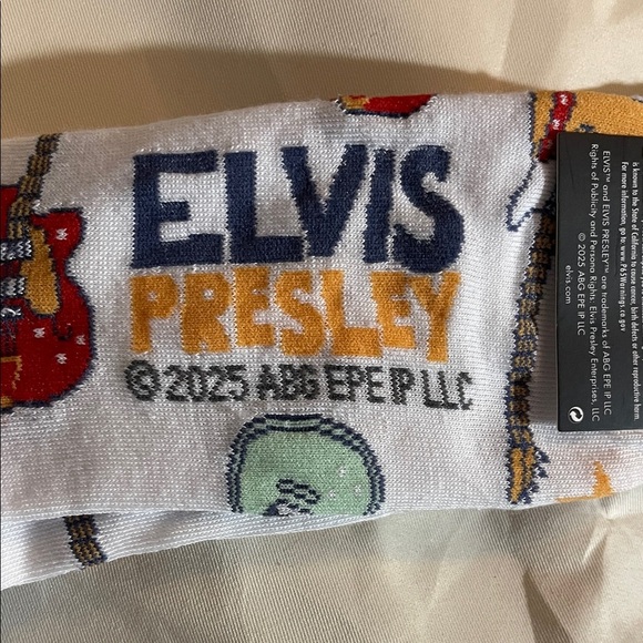 Elvis Presley Official Merchandise Blue and White Men's Socks NWT - Picture 6 of 6